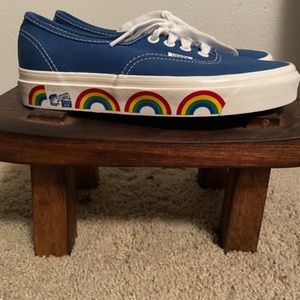 Vans Authentic 44 Anaheim Blue low-tops with rainbow sole detail